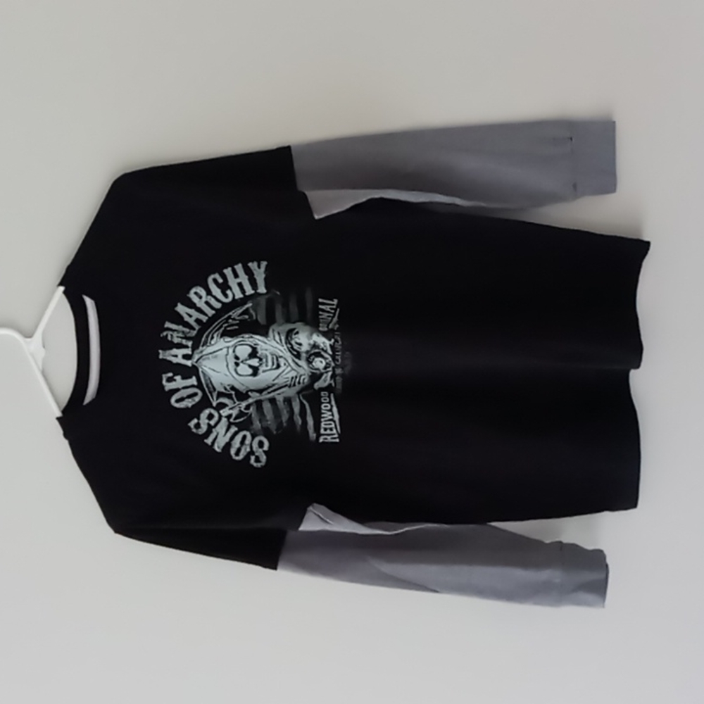 Sons Of Anarchy Redwood Original Long Sleeve T-Shirt Black Gray. Size S
